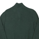 POLO RALPH LAUREN Mens Green Cotton Blend Patterned Jumper 1/4 Zip M