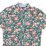 TOMMY HILFIGER Mens Green & Coral Floral Cotton Blend Shirt XL Casual Summer