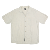 REI Mens White Cotton Blend Casual Shirt M Lightweight Summer Buttoned Pocket
