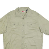 WRANGLER Mens Beige Casual Cotton Blend Shirt L Button Pocket Style