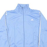 ADIDAS Womens Blue White Track Jacket L Polyester Blend Zip Athletic Casual