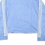 ADIDAS Womens Blue White Track Jacket L Polyester Blend Zip Athletic Casual