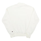 CHAMPION Womens White Cotton Blend Crew Neck Sweatshirt XS Classic Logo Pullover