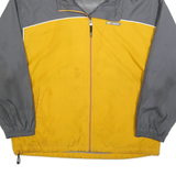 REEBOK Mens Yellow & Grey Windbreaker Jacket L Polyester Blend Zip Hooded Casual