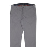 TED BAKER Mens Cotton Blend Grey Slim Straight Trousers W34 L30 Smart Casual