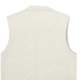 AUTHENTIC WEAR Mens Cream Cotton Blend Workwear Jacket S Plain Zip Pocket