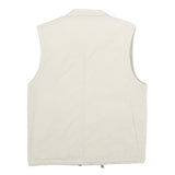 AUTHENTIC WEAR Mens Cream Cotton Blend Workwear Jacket S Plain Zip Pocket