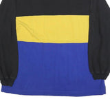 NAUTICA Mens Black & Yellow Blue Colourblock Long Sleeve Polo Shirt 2XL Zip Neck