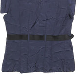 GUESS Womens Navy Blue Jacket M Polyester Quilted Belted Zip Casual Outerwear