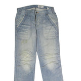 WOODOO Mens Jeans Blue Regular Straight Denim Light W34 L33 Casual Cotton Blend