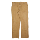 DICKIES Mens Jeans Regular Straight Denim Beige W36 L34 Workwear Zip