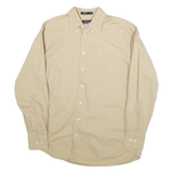 NAUTICA Mens Beige Cotton Blend Shirt M Button-Down Collar Long Sleeve Casual
