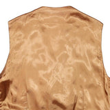 TRADE Mens Brown Suede Button Waistcoat L Polyester Blend Plain Classic Style