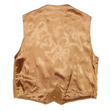 TRADE Mens Brown Suede Button Waistcoat L Polyester Blend Plain Classic Style