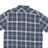 DICKIES Mens Blue & White Plaid Short Sleeve Shirt L Cotton Blend Casual