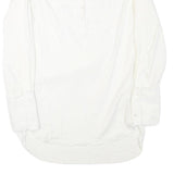 ZARA Womens White Basic Long Sleeve Round Neck Plain L Cotton Blend Top