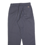 DICKIES Mens Regular Fit Navy Blue Cotton Blend Zip Trousers W32 L32 Workwear