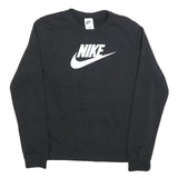 NIKE Mens Black Crew Neck S Cotton Blend Sweatshirt Athletic Casual Pullover