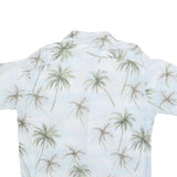 CAMPIA Mens Blue & Green Palm Tree Print Rayon Shirt L Summer Beach Casual