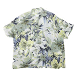 KINGFIELD Womens Green Printed Blouse Short Sleeve Collared 2XL Relaxed Fit