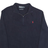 POLO RALPH LAUREN Mens Navy Plain Cotton Patterned Pullover Crew Neck Jumper L