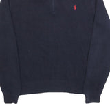 POLO RALPH LAUREN Mens Navy Plain Cotton Patterned Pullover Crew Neck Jumper L