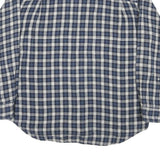 BLUE EDGE Mens Blue & Cream Checked Shirt L Cotton Blend Button Closure Casual