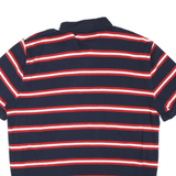 TOMMY HILFIGER Mens Navy Blue & Red Striped Short Sleeve Polo Shirt XL Cotton