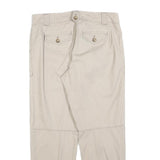 ANN TAYLOR Womens Cotton Blend Beige Regular Straight Trousers W30 L27 Casual