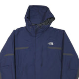 THE NORTH FACE Mens Blue & Grey Outdoor Jacket L Polyester Blend Waterproof Zip