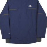 THE NORTH FACE Mens Blue & Grey Outdoor Jacket L Polyester Blend Waterproof Zip