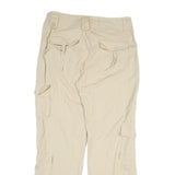 Womens Cotton Beige Regular Fit Straight Leg Trousers W32 L30 Casual Zip