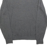 TOMMY HILFIGER Mens Grey & Blue Patterned V Neck Jumper Cable Knit M Cotton