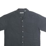BATIK BAY Mens Black Shirt L Casual Short Sleeve Pocket Summer Polyester Blend