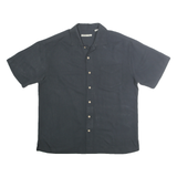 BATIK BAY Mens Black Shirt L Casual Short Sleeve Pocket Summer Polyester Blend