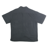 BATIK BAY Mens Black Shirt L Casual Short Sleeve Pocket Summer Polyester Blend
