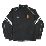 ADIDAS Mens Black Orange SF Track Jacket L Polyester Blend Zip Plain Sports