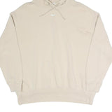 NIKE Womens Beige Cotton Blend Pullover Hoodie M Minimal Logo Casual Wear
