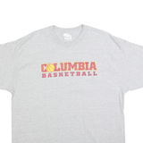 PORT & COMPANY Mens Grey Columbia Basketball Graphic T-Shirt XL Crew Neck Short