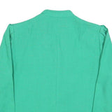 LESLIE FAY Womens Green Basic Top 3/4 Sleeve Band Collar M Cotton Blend