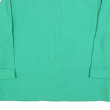 LESLIE FAY Womens Green Basic Top 3/4 Sleeve Band Collar M Cotton Blend