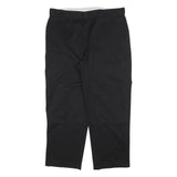 DICKIES Mens Cotton Blend Black Relaxed Straight Trousers W42 L32 Workwear Zip