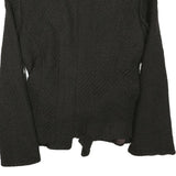 ZARA Womens Black Button Cotton Blend Jacket L Woven Sophisticated Elegant