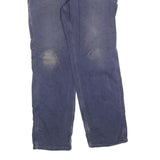 CARHARTT Mens Cotton Blend Blue Loose Straight Trousers W36 L34 Workwear Zip