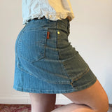 Eurguilio Mini Denim Skirt - 27W UK 8 Blue Cotton