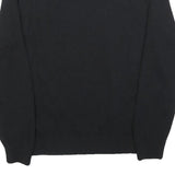NAUTICA Mens Black Plain Jumper V-Neck Basic Knit L Cotton Blend Casual Knitwear
