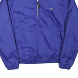 CHAMPION Mens Blue Outdoor Jacket M Polyester Blend Plain Zip Pockets Stand-Up