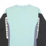 ONE BY ONE Boys Blue & Black Crew Neck XL Sweatshirt Logo Print Colour Block