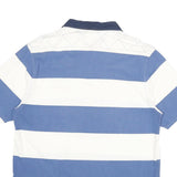 BROOKS BROTHERS Mens Blue & White Colourblock Polo Shirt XL Cotton Jersey Short