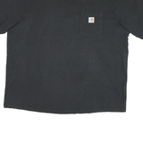 CARHARTT Mens Black Pocket T-Shirt 2XL Short Sleeve Crew Neck Workwear